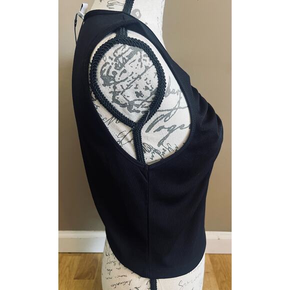 NWT Pretty Garbage Chandon Keyhole Tank Black LARGE - Reg $39 - Picture 2 of 6